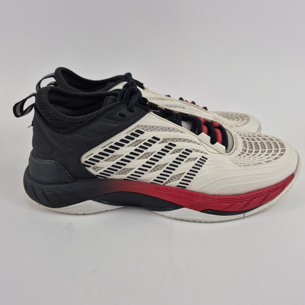 K-Swiss Hypercourt Supreme 2 Mens Tennis Shoes White Black Red 09071-104-M Sz 8